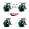 Service Caster 6 Inch Heavy Duty Green Poly on Cast Iron Caster Set with Brake and Swivel Lock SCC-KP92S630-PUR-GB-SLB-BSL-4 - alternate 6